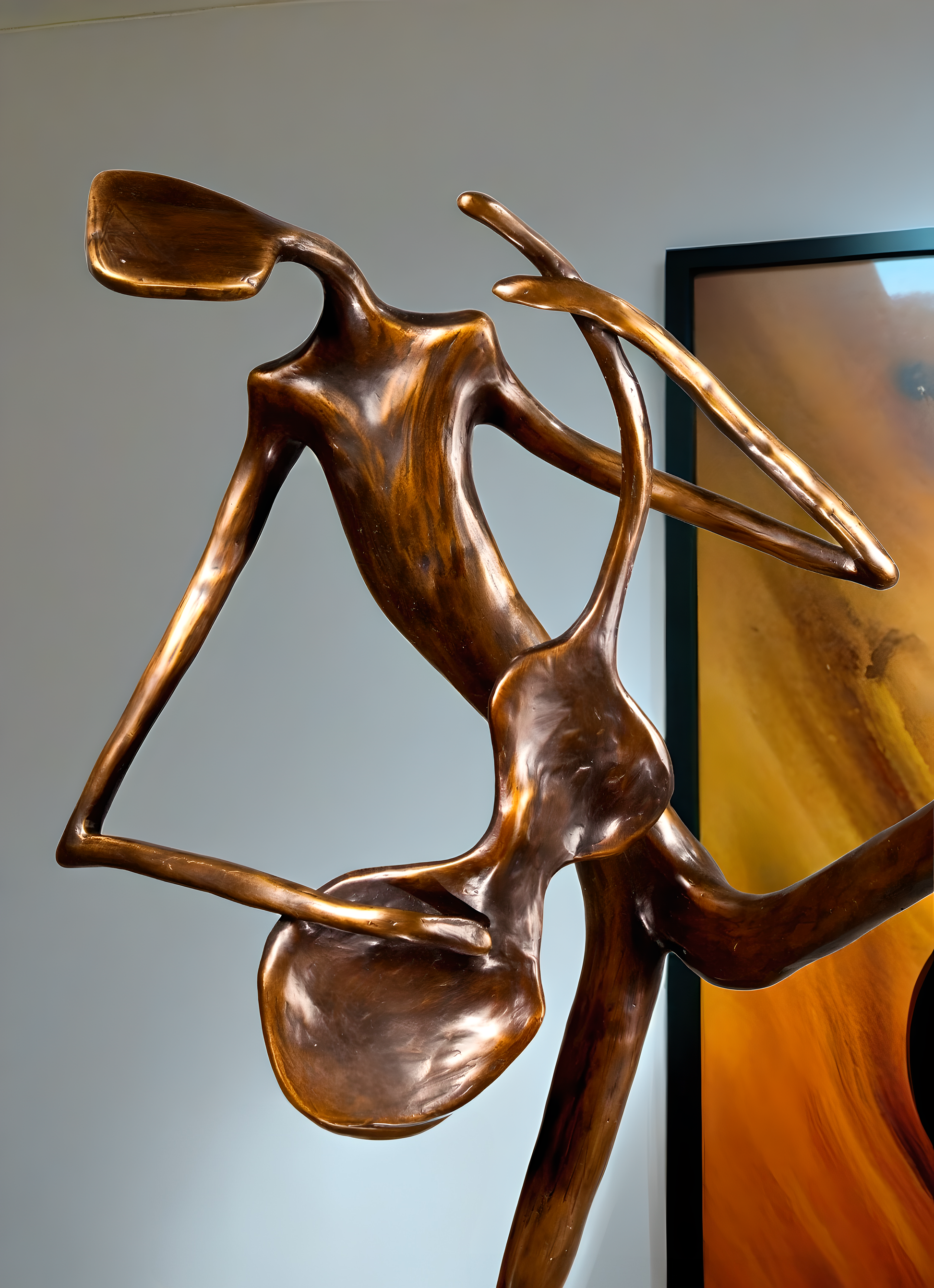 Flamenco Noveau tabletop bronze sculpture by Gesso Cocteau — rear view